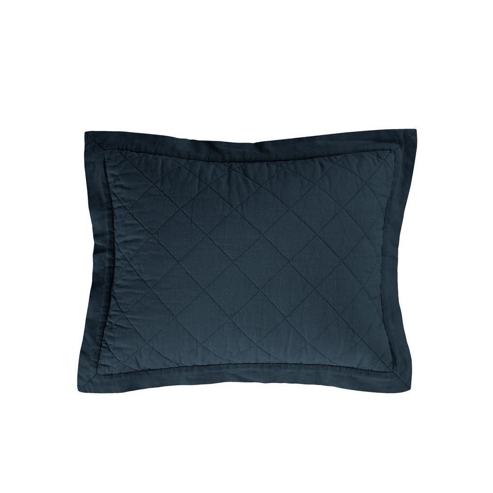 Picture of Diamond Linen Quilted Boudoir Pillow - Navy