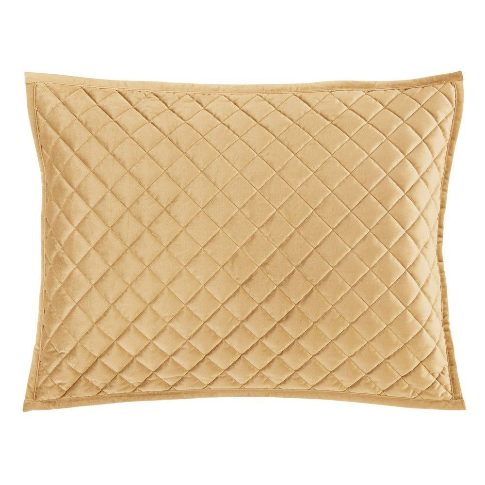 Picture of Velvet Diamond Quilted Sham - Pair - Gold - King