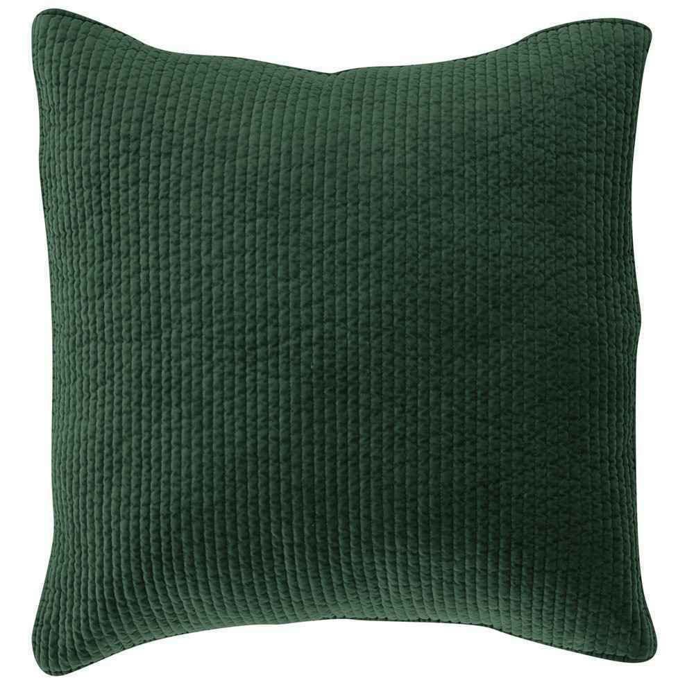 Picture of Stonewashed Cotton Quilted Velvet Euro Sham - Emerald