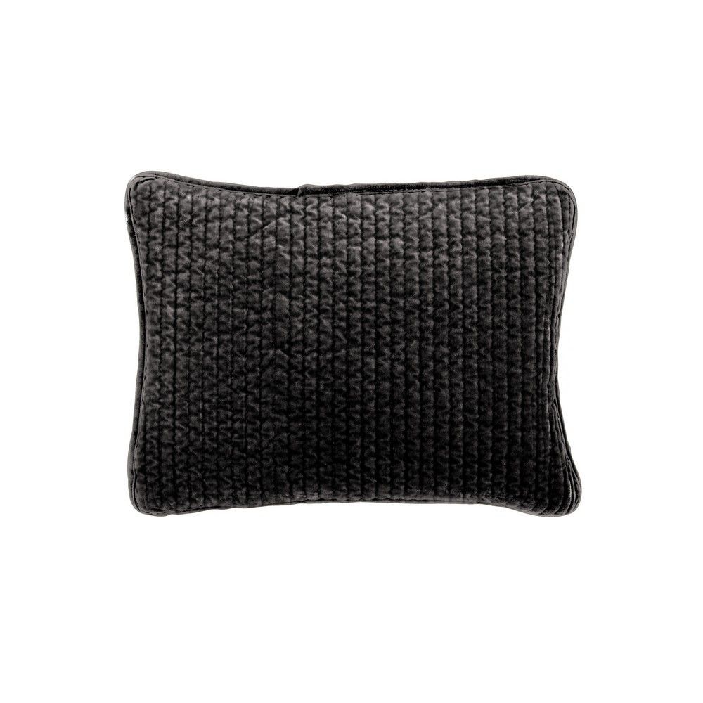 Picture of Stonewashed 12" x 16" Cotton Velvet Boudoir Pillow - Black