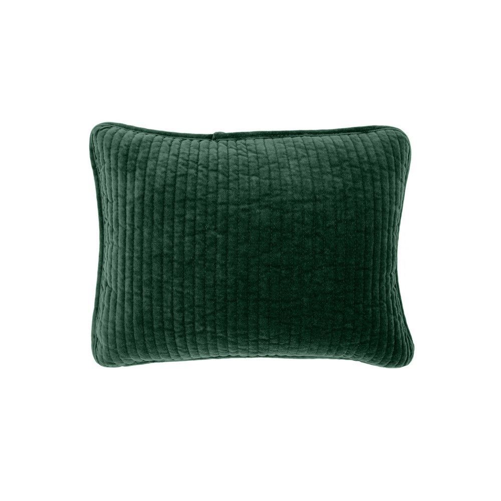 Picture of Stonewashed Cotton Velvet Boudoir Pillow - Emerald