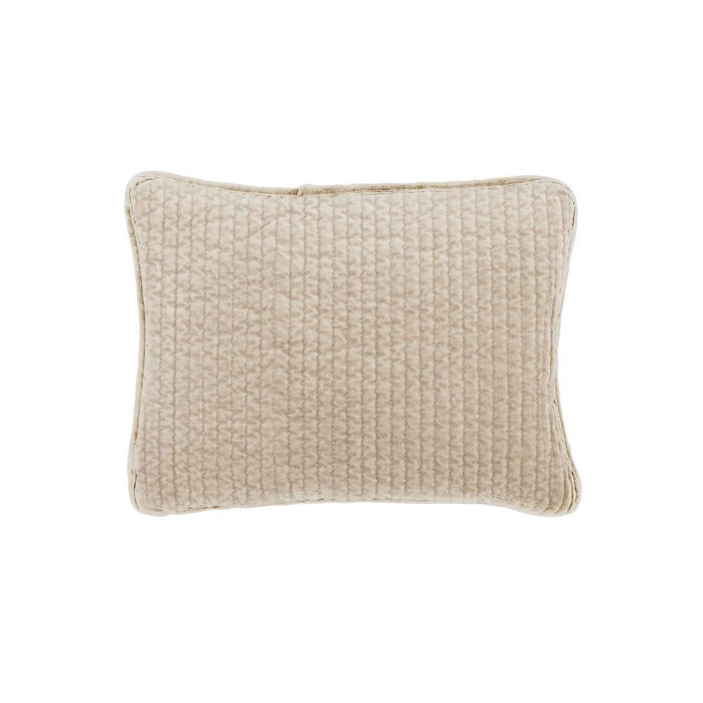 Picture of Stonewashed 12" x 16" Cotton Velvet Boudoir Pillow - Light Tan