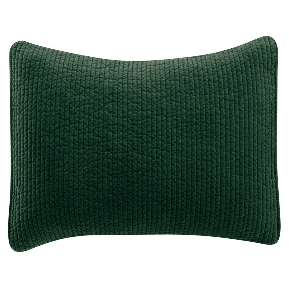 Picture of Stonewashed Cotton Quilted Velvet 34" Sham - Emerald