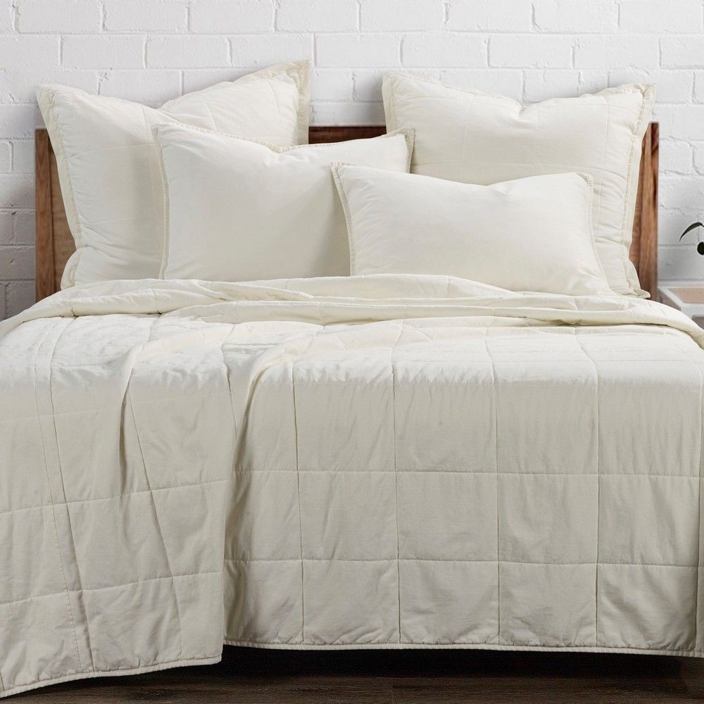 Picture of Stonewashed Cotton Canvas Coverlet Set - Natural - King