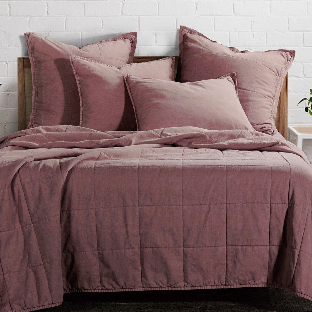 Picture of Stonewashed Cotton Canvas Coverlet Set - Sarsaparilla - Twin