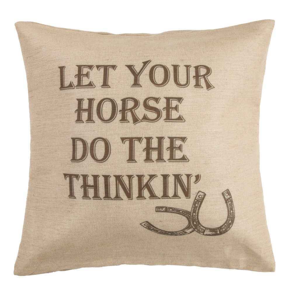 Picture of Burlap Western Phrase Pillow