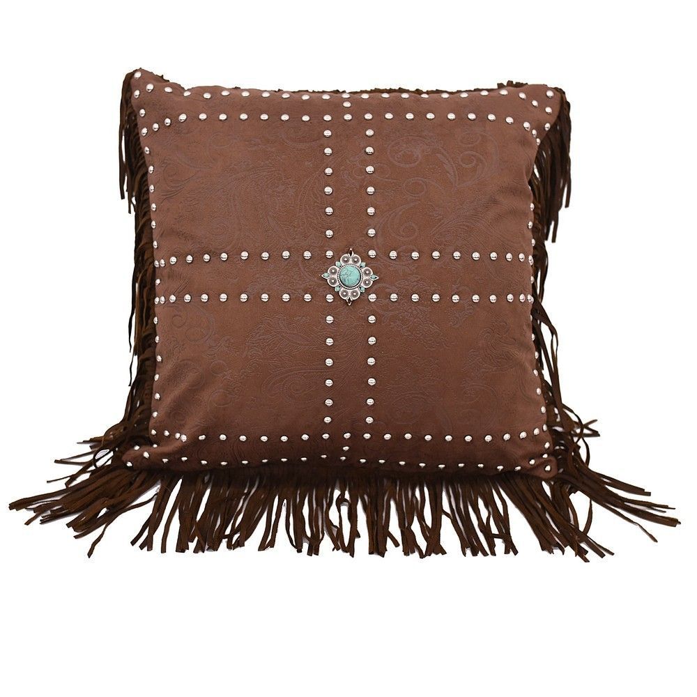Picture of Faux Leather Concho and Studs Pillow