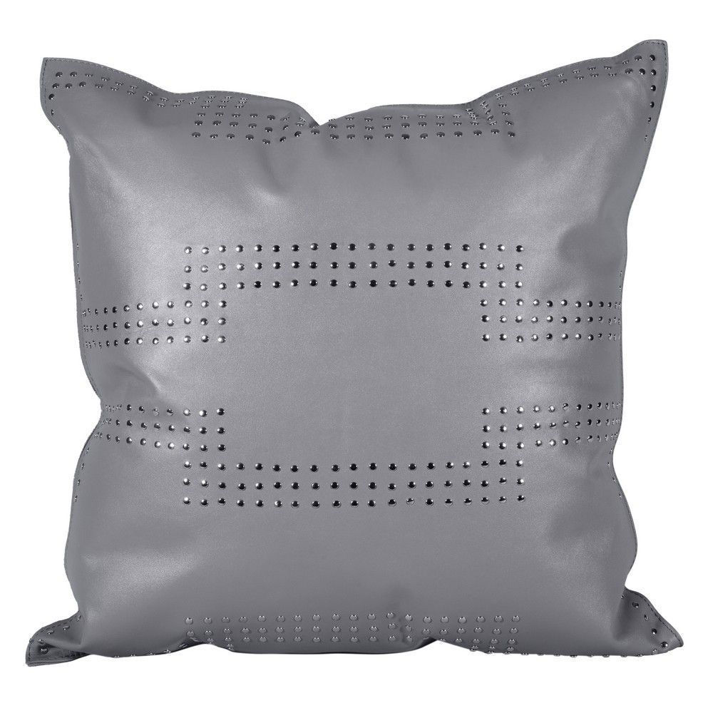 Picture of Genuine Leather Geometric Studded Pillow