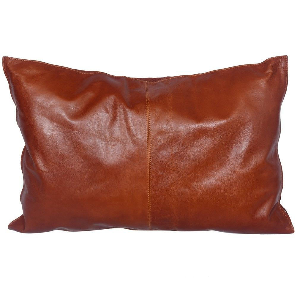 Picture of Genuine Leather Buckskin Lumbar Pillow