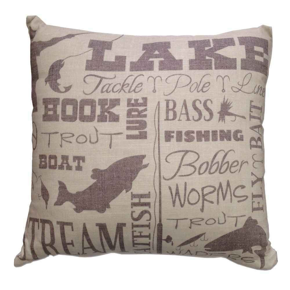 Picture of Lake Text Collage Pillow