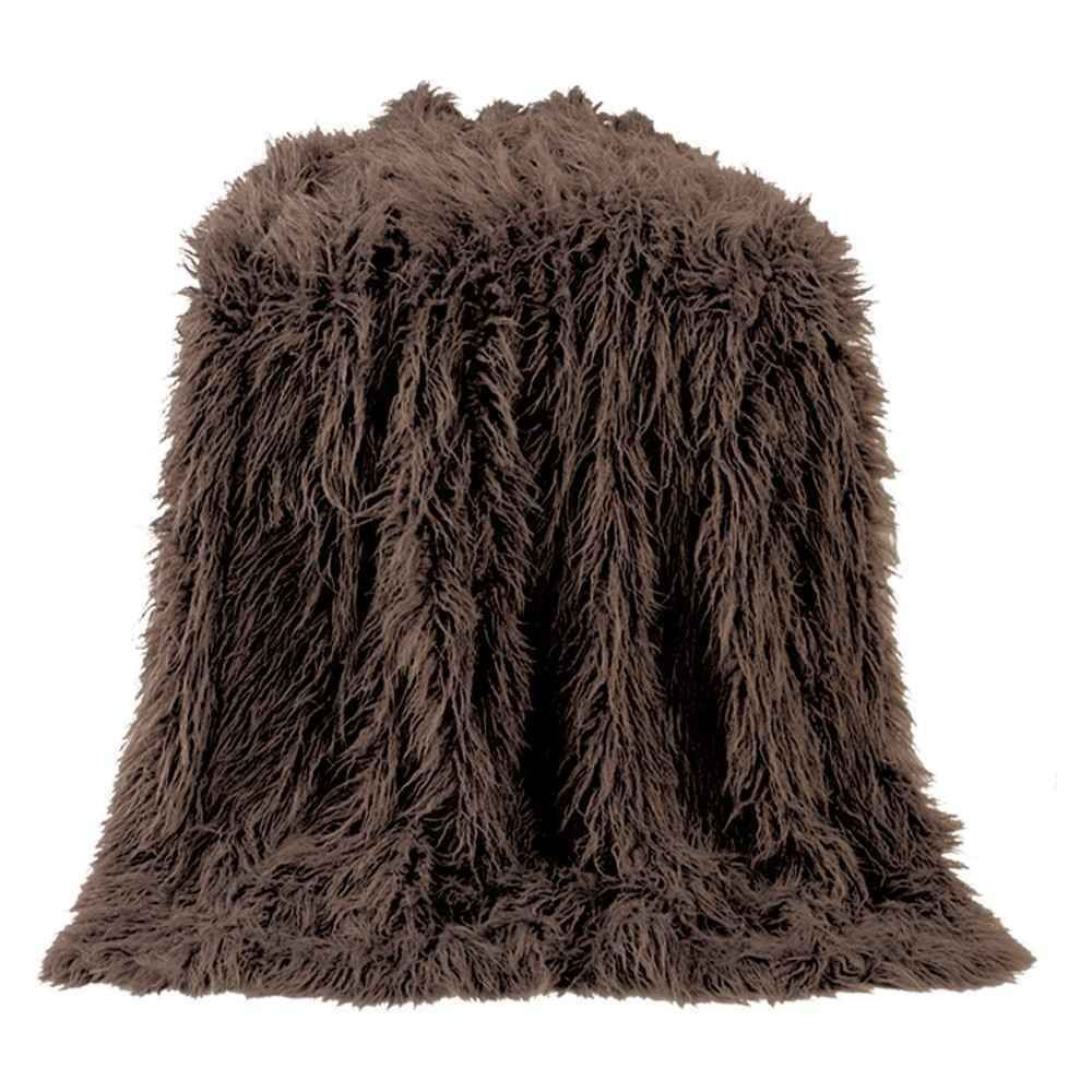 Picture of Mongolian Faux Fur Throw - Brown