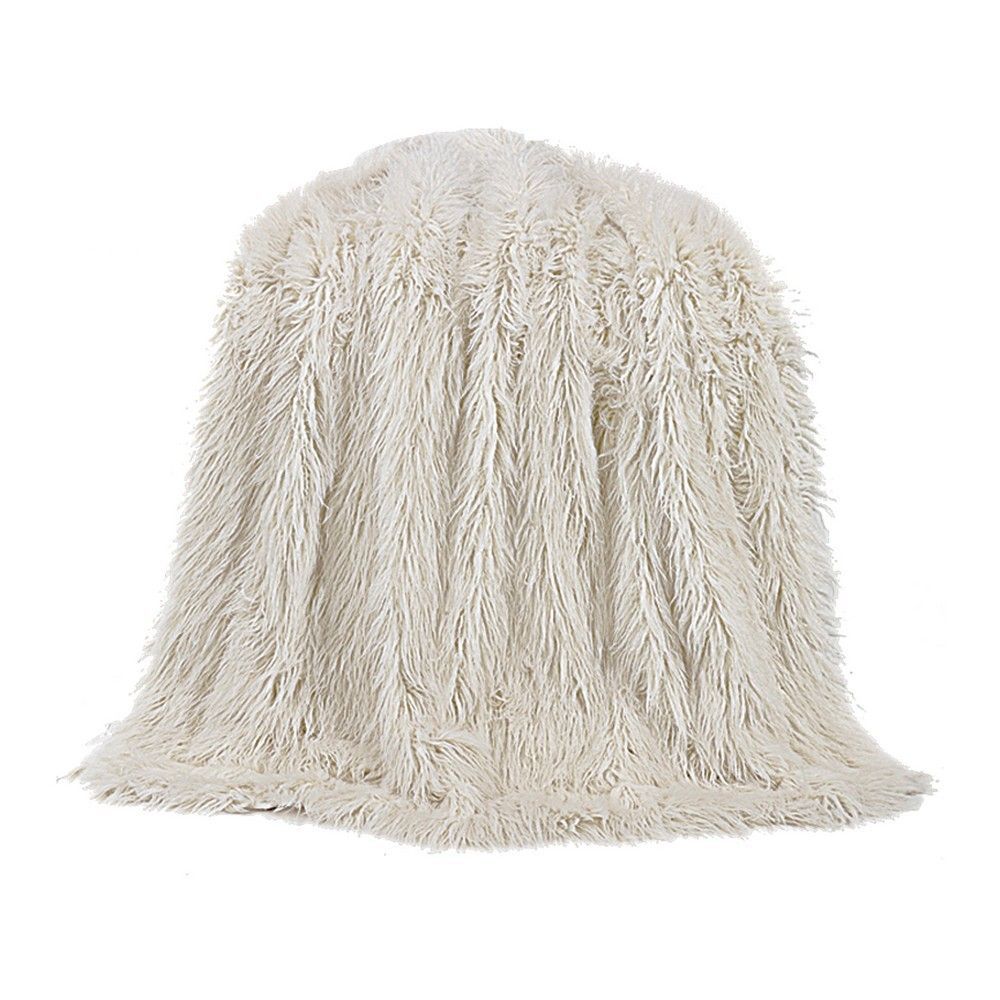Picture of Mongolian Faux Fur Throw - White
