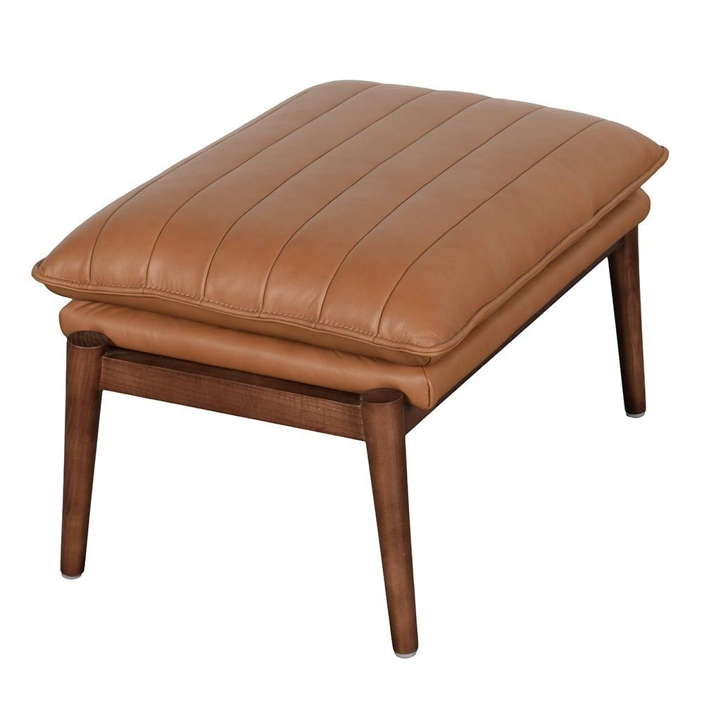 Picture of Bixby Leather Ottoman - Butternut