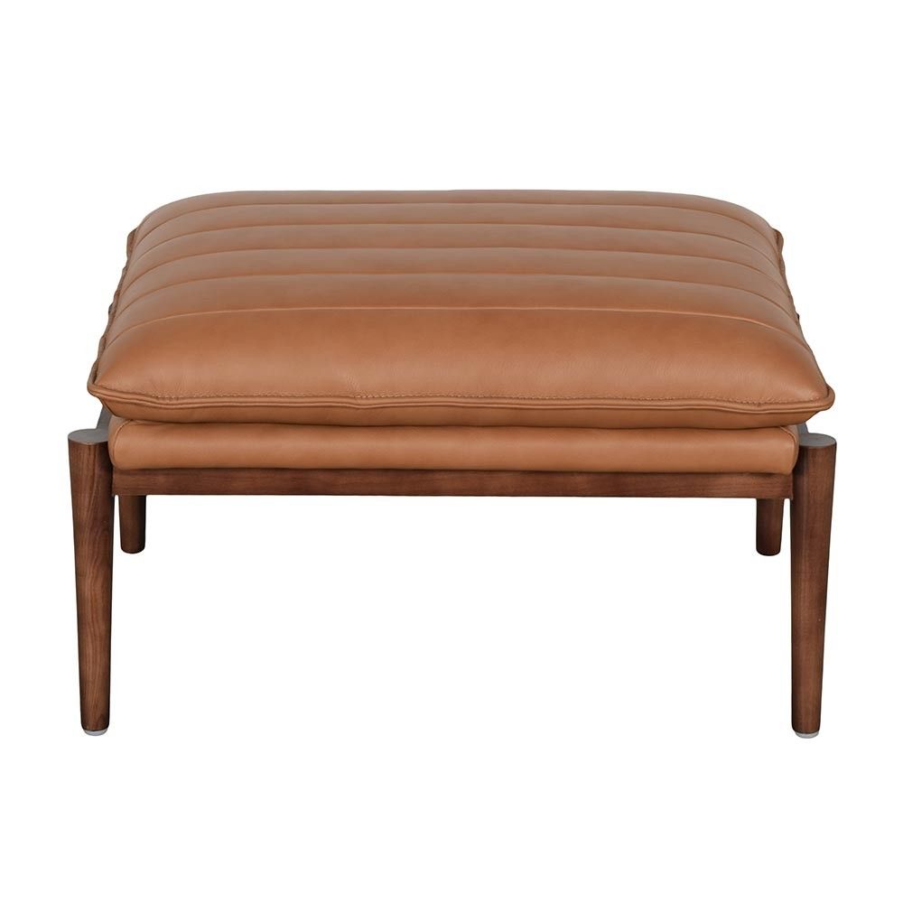 Picture of Bixby Leather Ottoman - Butternut
