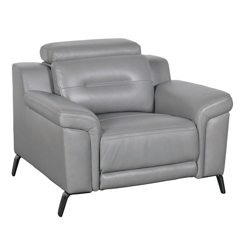 Picture of Emma Leather Zero-Gravity Recliner with Power Headrests - Gray