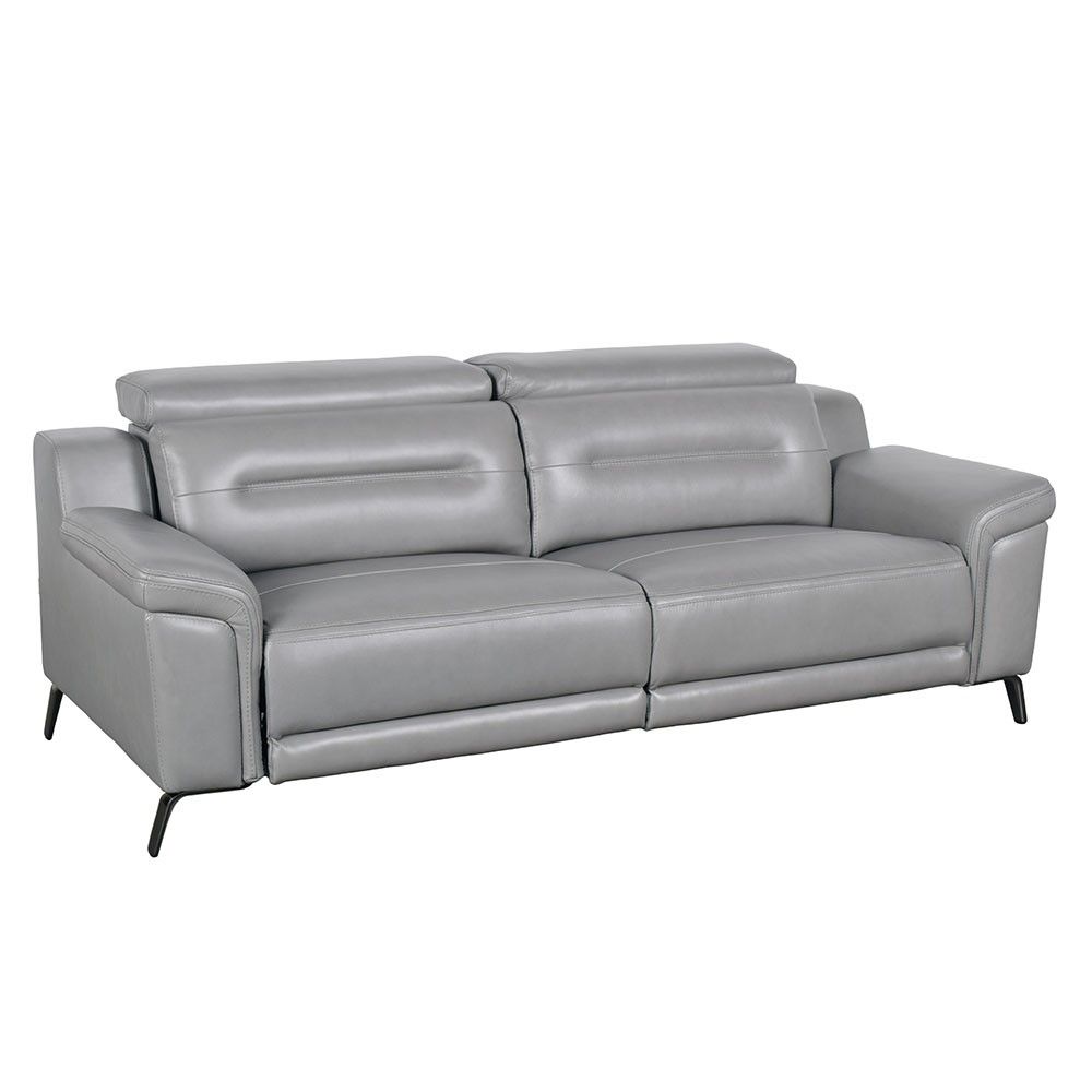 Picture of Emma Leather Zero-Gravity Sofa with Power Headrests - Gray