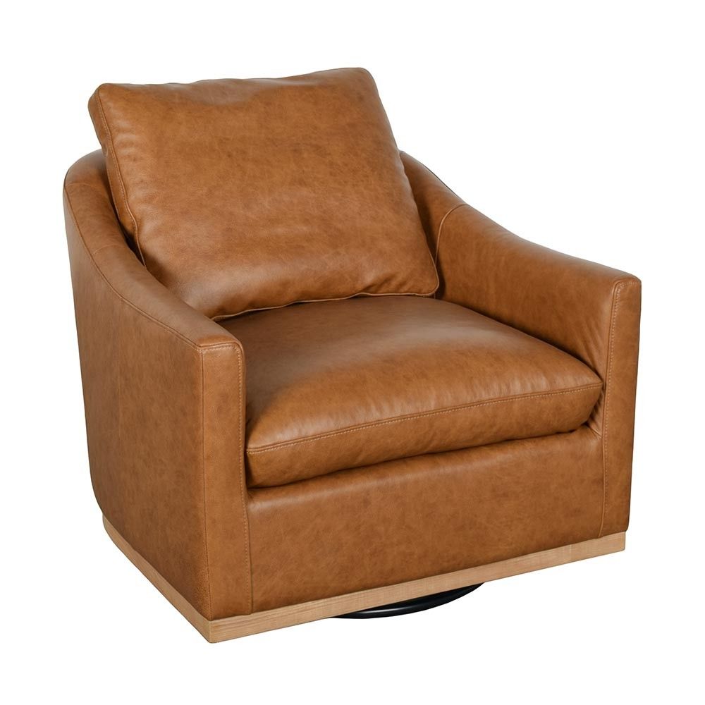 Jim Leather Swivel Chair Saddle