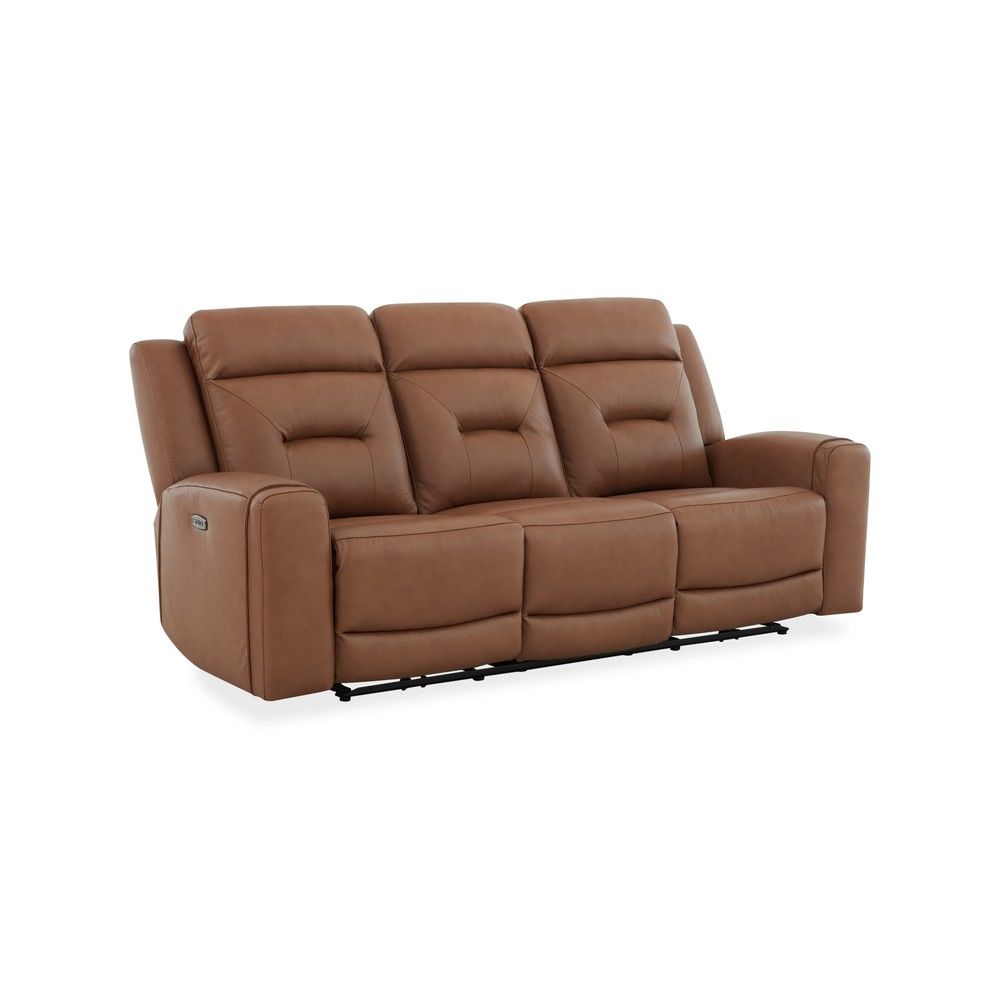 Picture of Nomad 6-Piece Leather Power Reclining Sofa with Power Headrests - Butternut