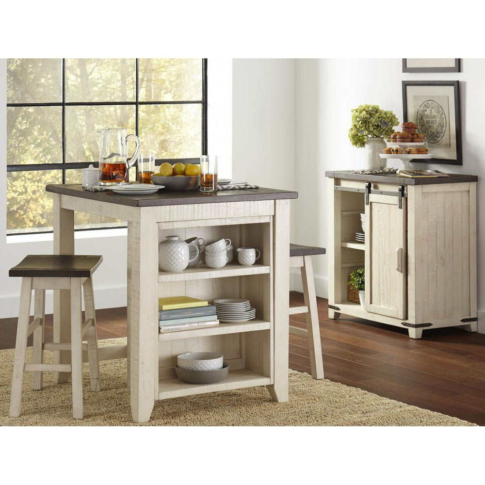 Picture of Storage Table with 2 Stools - White