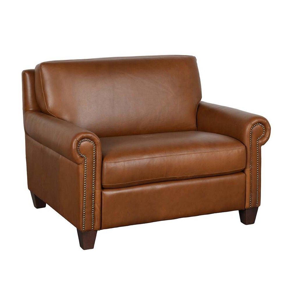 Picture of Barnet Leather Armchair - Twin Sleeper - Cognac