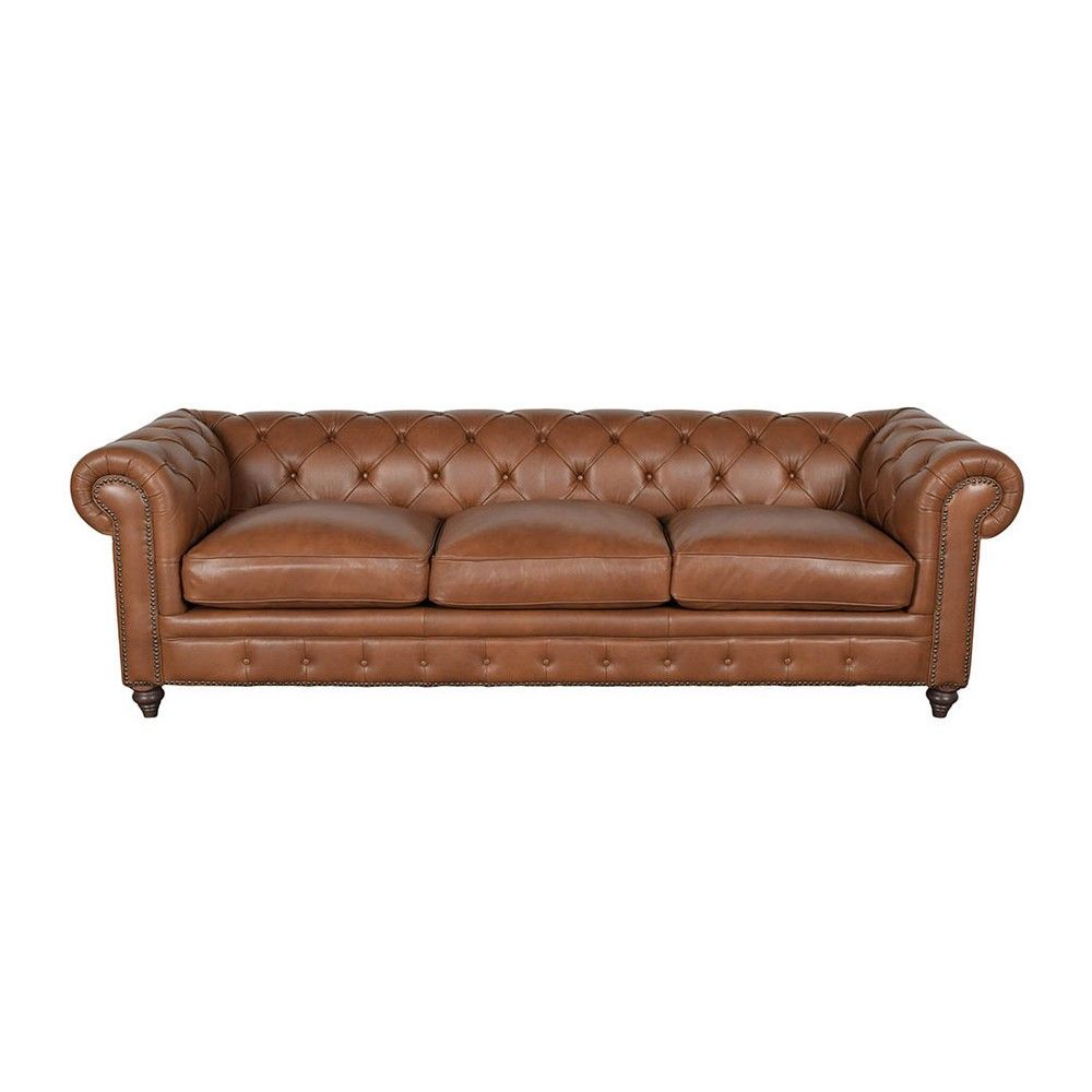 Picture of Chester Leather Sofa - Caramel