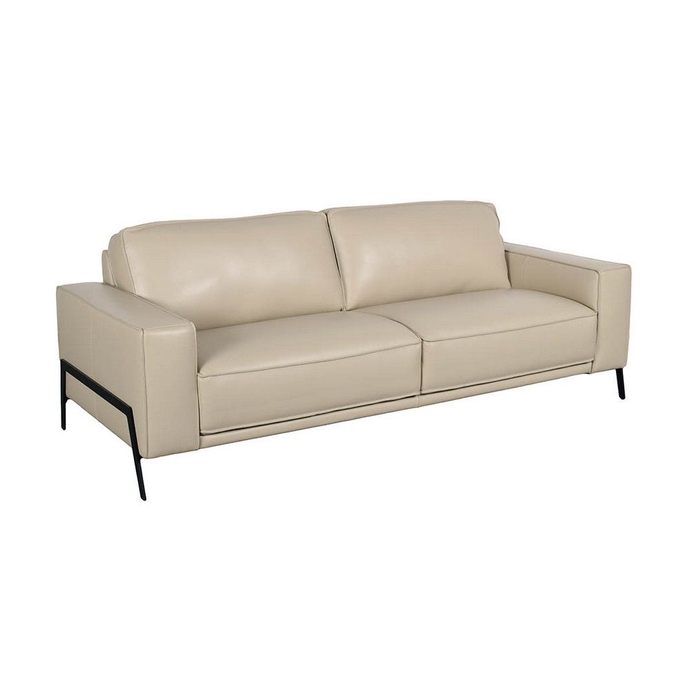Picture of Klee Leather Sofa - Ivory