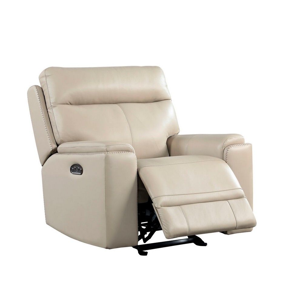 Picture of Bryant Leather Power Glider Recliner - Taupe