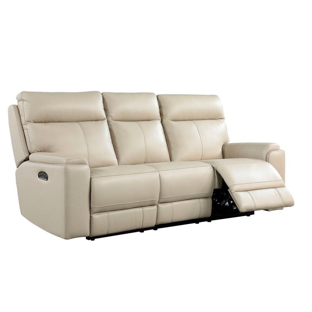 Picture of Bryant Leather Power Reclining Sofa - Taupe