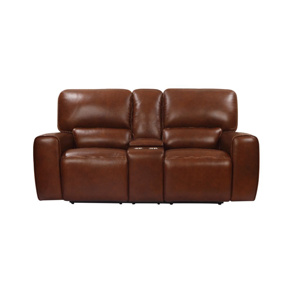 Picture of Bryson Power Reclining Console Leather Loveseat
