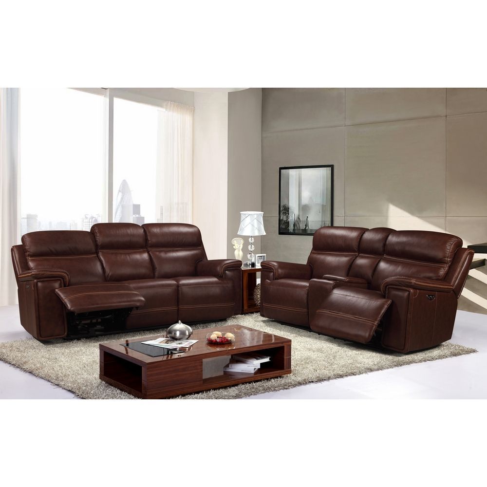 Fresno Leather Power Reclining Sofa | American Home Furniture