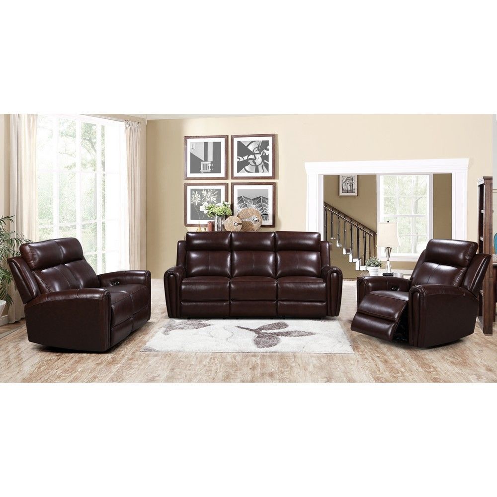 Picture of Jonathan Leather Power Gliding Recliner - Brown