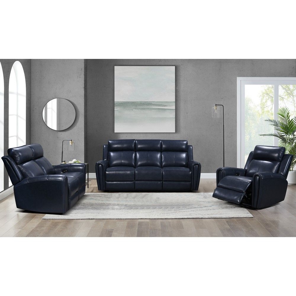 Picture of Jonathan Leather Power Reclining Sofa - Blue