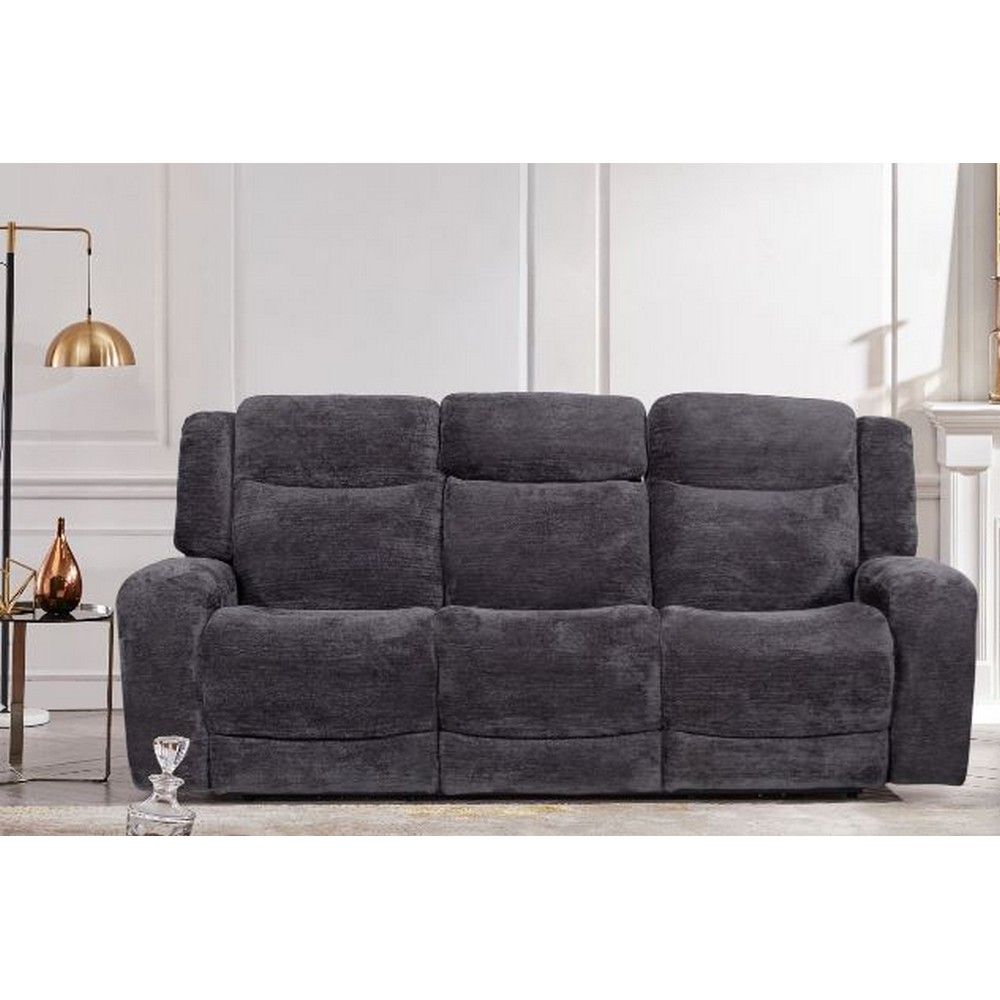Lubeck Zero Gravity Sofa - Fuzzy Gray | American Home Furniture
