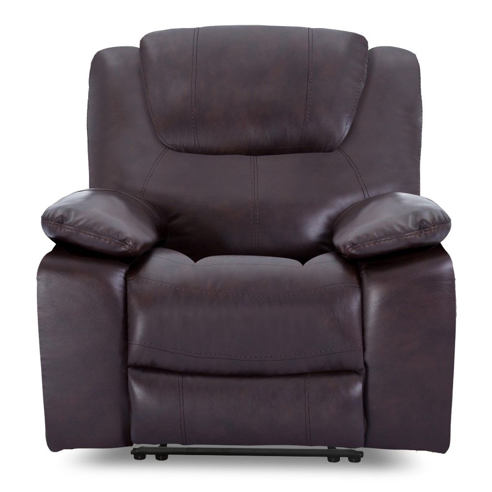 Luca Leather Power Recliner Brown