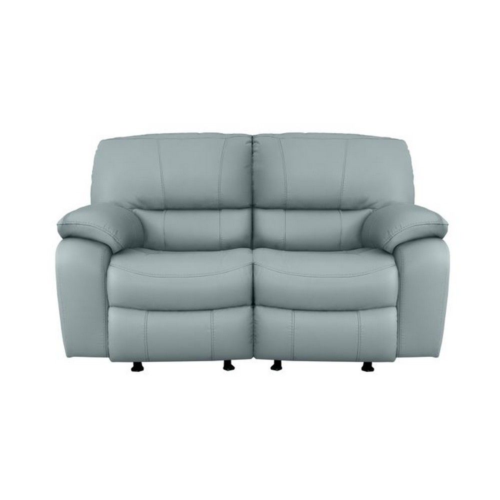 Picture of Madras Leather Reclining Loveseat - Aqua