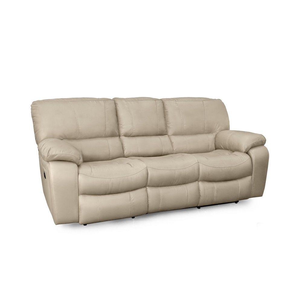 Picture of Madras Leather Reclining Sofa - Taupe