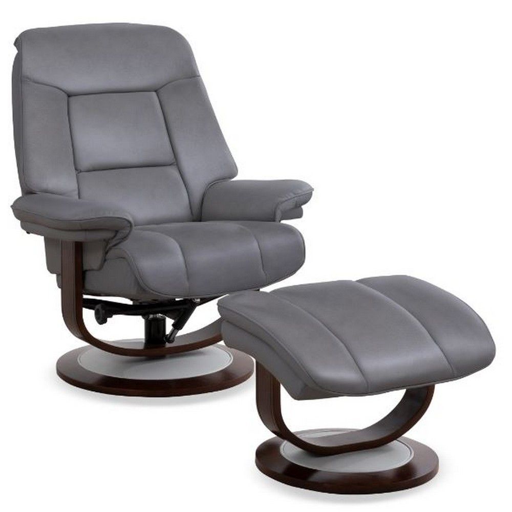 Grey leather chair and ottoman hotsell