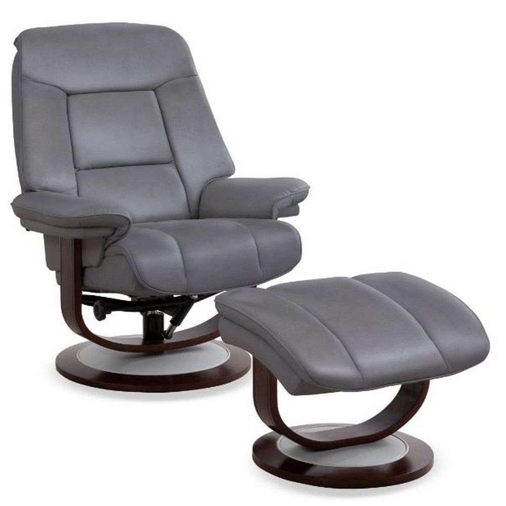 Picture of Naples Leather Chair and Ottoman - Taupe