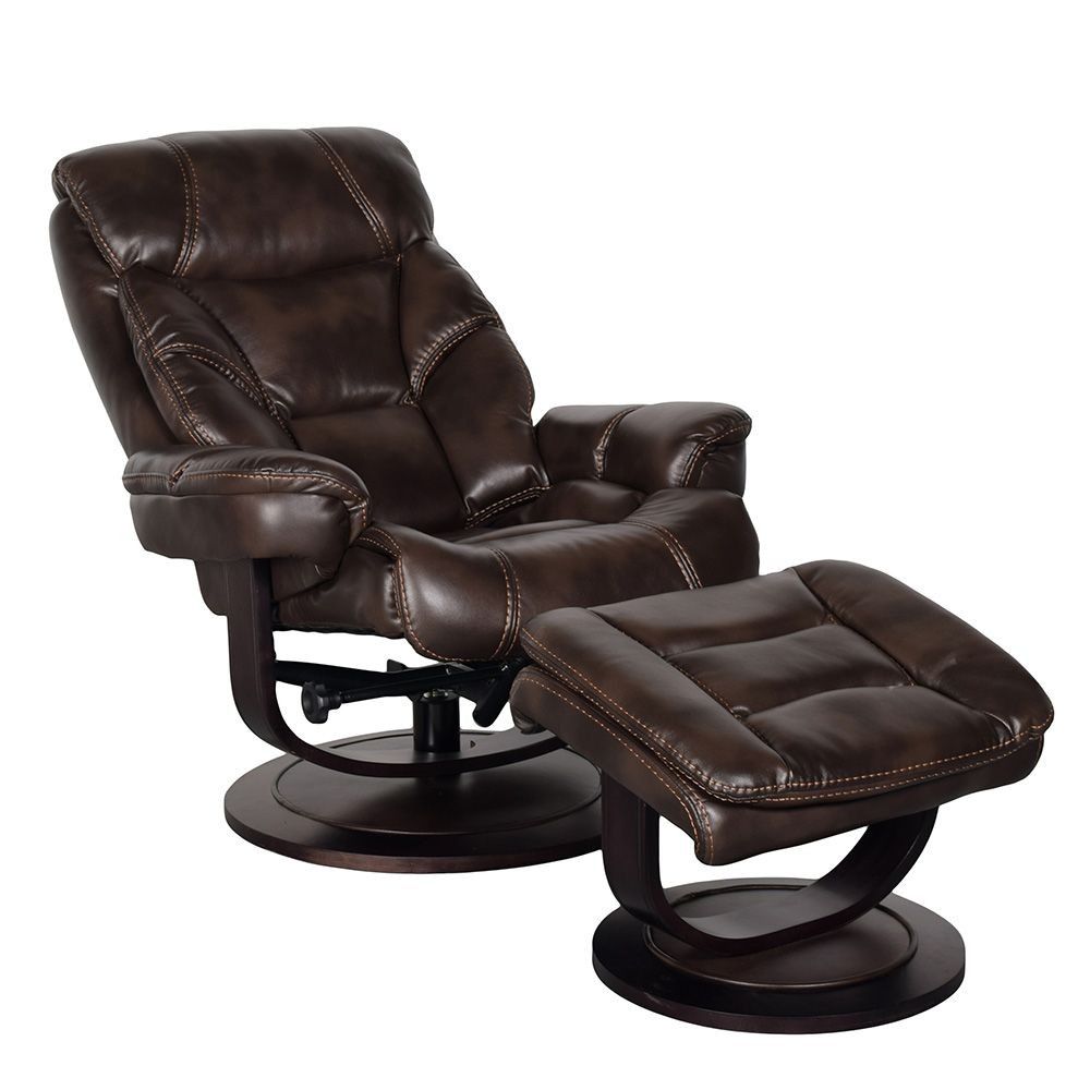 Nokomis Chair and Ottoman - Dark Brown | American Home Furniture