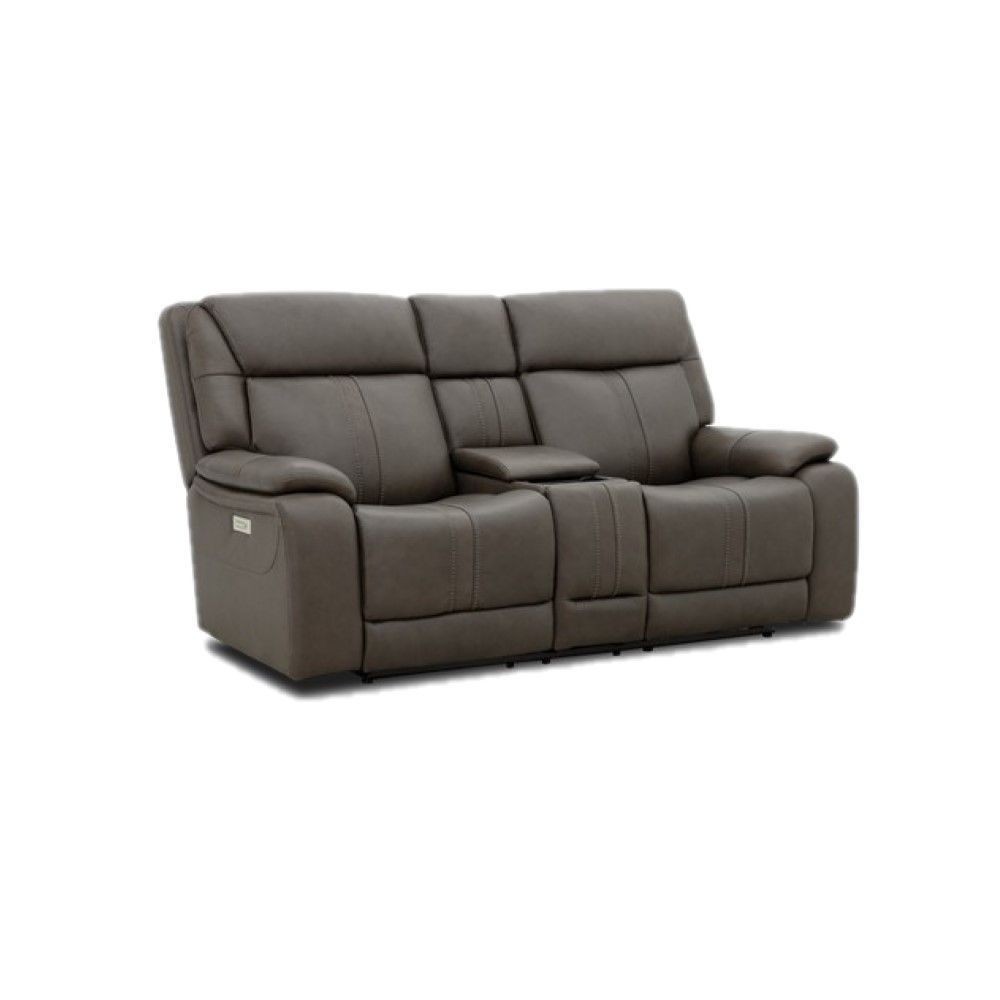 Picture of Tobe Leather Power Reclining Immersive Audio Loveseat - Charcoal