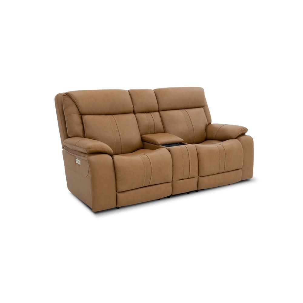 Picture of Tobe Console Reclining Loveseat - Kona Butternut