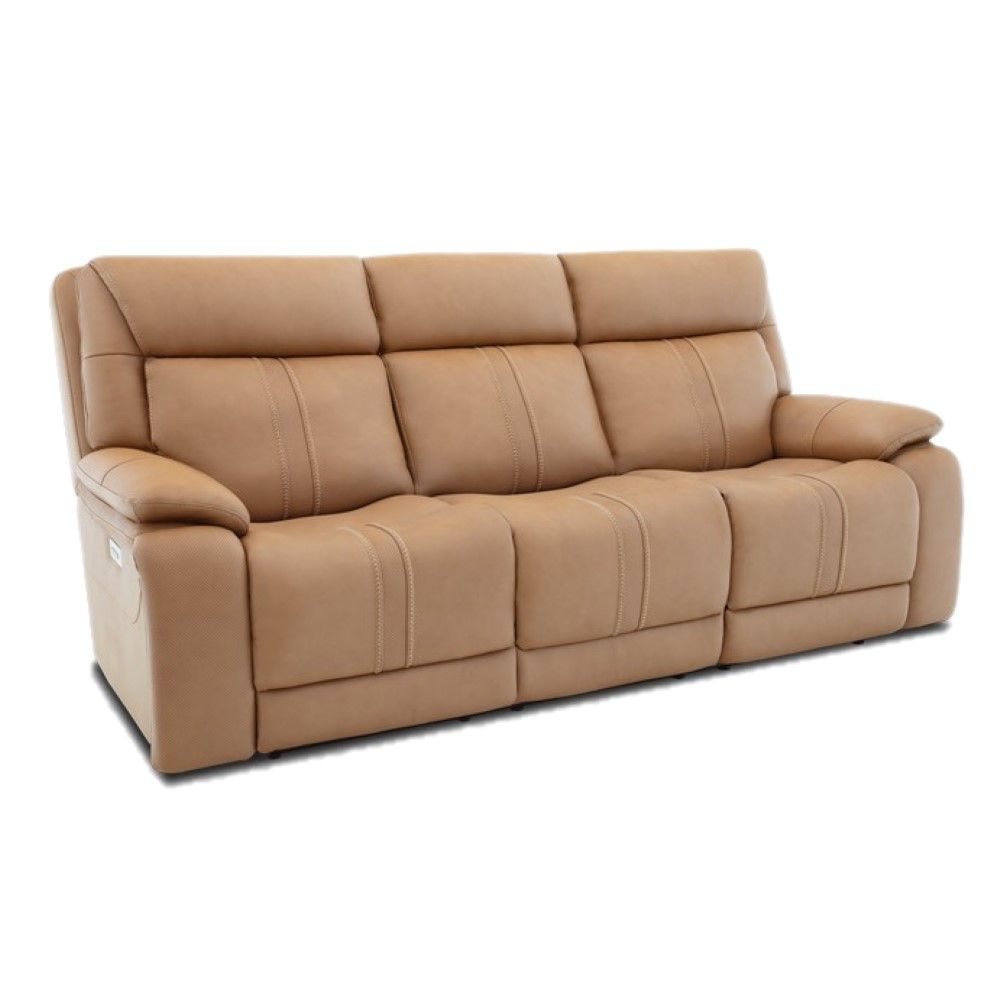 Picture of Tobe Leather Power Reclining Immersive Audio Sofa - Butternut