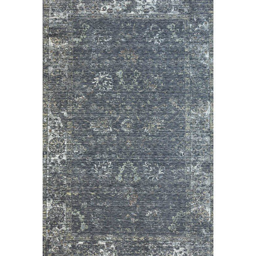 Picture of Dark Gray and Light Green Machine-Tufted Traditional Wool Rug