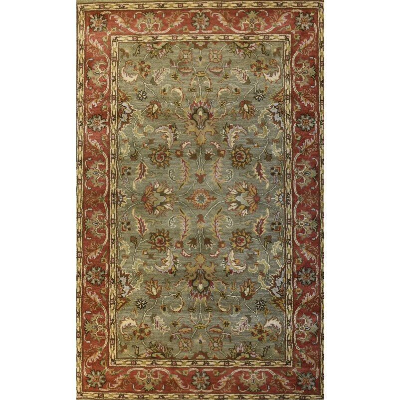 Picture of Desert Rose and Aloe Botanical Hand-Tufted Traditional Wool Rug