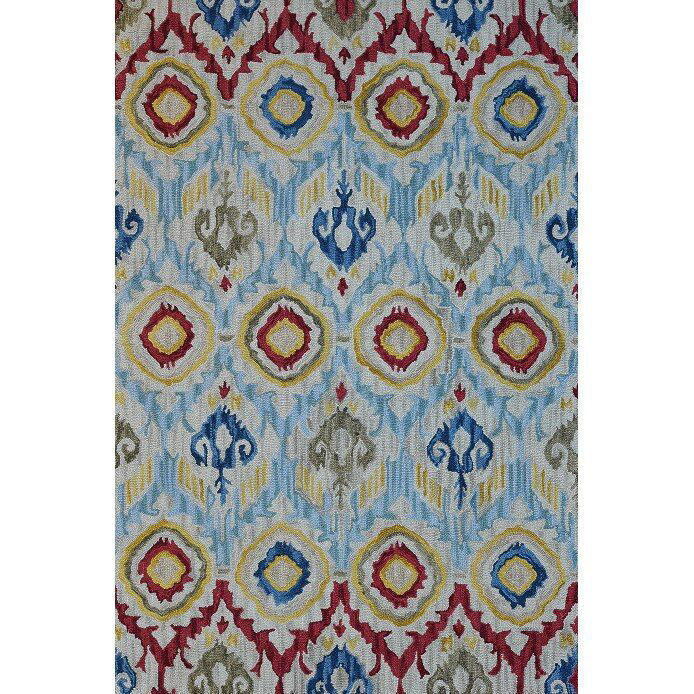Picture of Sky Blue and Multi-Colored Hand-Tufted Southwest Wool Rug