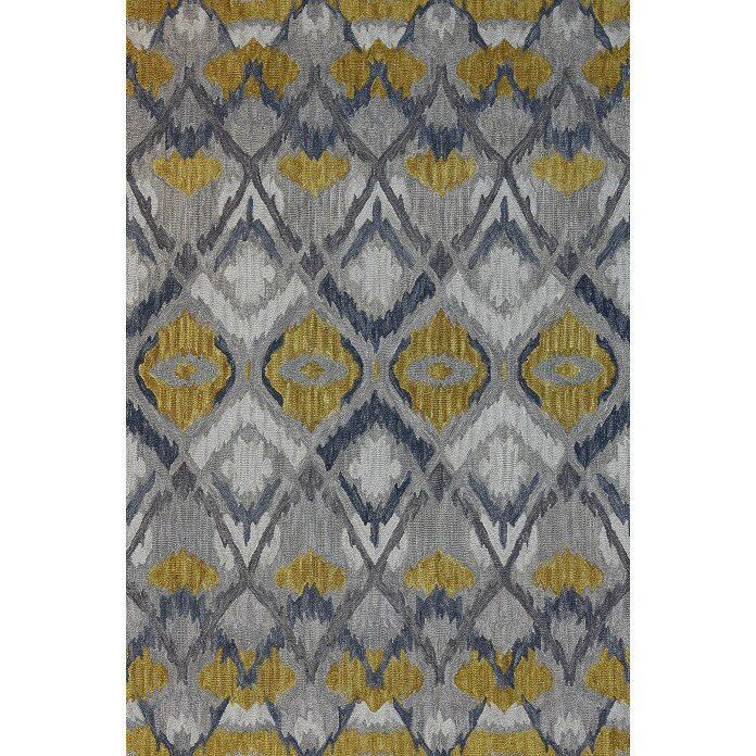 Picture of Gray and Gold Hand-Tufted Southwest Wool Rug