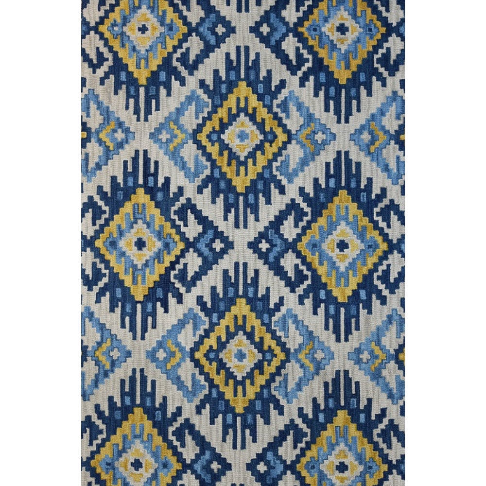 Picture of Blue, Gold and Cream Hand-Tufted Southwest Wool Rug