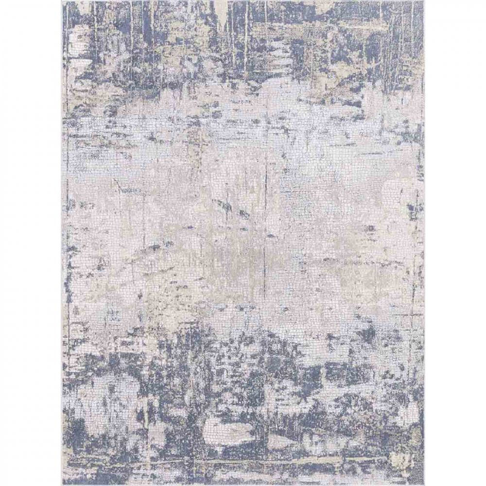 Picture of Dark Blue and Off-White Machine Tufted Polypropylene Rug