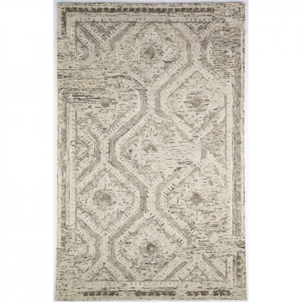 Picture of Off-White, Gray and Brown Hand-Tufted Wool Rug