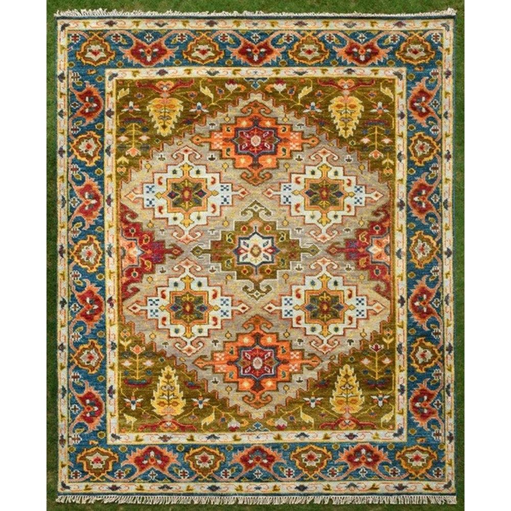 Show details for B3049 Beige Blue Wool Hand Made Traditional Rug Picture of B3049 Beige Blue Wool Hand Made Traditional Rug